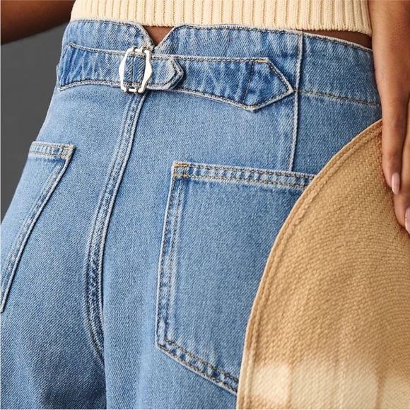 Anthropologie Pilcro wide leg Corset High-Rise Crop Culotte Jeans - Picture 3 of 15